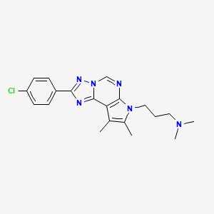 molecular formula C20H23ClN6 B5826791 3-[2-(4-chlorophenyl)-8,9-dimethyl-7H-pyrrolo[3,2-e][1,2,4]triazolo[1,5-c]pyrimidin-7-yl]-N,N-dimethyl-1-propanamine 