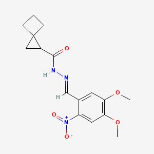 molecular formula C16H19N3O5 B5826852 N'-(4,5-dimethoxy-2-nitrobenzylidene)spiro[2.3]hexane-1-carbohydrazide 