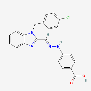 molecular formula C22H17ClN4O2 B5826866 4-(2-{[1-(4-chlorobenzyl)-1H-benzimidazol-2-yl]methylene}hydrazino)benzoic acid 