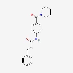 molecular formula C21H24N2O2 B5826991 3-phenyl-N-[4-(1-piperidinylcarbonyl)phenyl]propanamide 