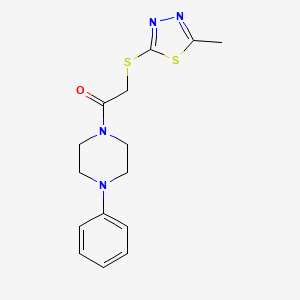 1-{[(5-methyl-1,3,4-thiadiazol-2-yl)thio]acetyl}-4-phenylpiperazine