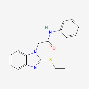 molecular formula C17H17N3OS B5827029 2-[2-(ethylthio)-1H-benzimidazol-1-yl]-N-phenylacetamide 