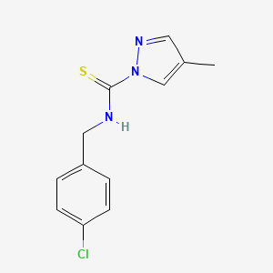 molecular formula C12H12ClN3S B5827121 N-(4-chlorobenzyl)-4-methyl-1H-pyrazole-1-carbothioamide 