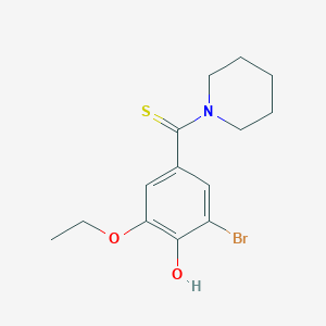 molecular formula C14H18BrNO2S B5827222 2-bromo-6-ethoxy-4-(1-piperidinylcarbonothioyl)phenol 