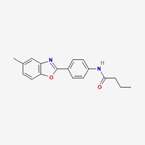 molecular formula C18H18N2O2 B5827242 N-[4-(5-methyl-1,3-benzoxazol-2-yl)phenyl]butanamide 