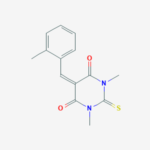 molecular formula C14H14N2O2S B5827276 1,3-dimethyl-5-(2-methylbenzylidene)-2-thioxodihydro-4,6(1H,5H)-pyrimidinedione 