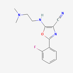 5-{[2-(dimethylamino)ethyl]amino}-2-(2-fluorophenyl)-1,3-oxazole-4-carbonitrile