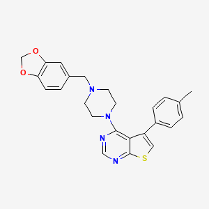 4-[4-(1,3-benzodioxol-5-ylmethyl)-1-piperazinyl]-5-(4-methylphenyl)thieno[2,3-d]pyrimidine