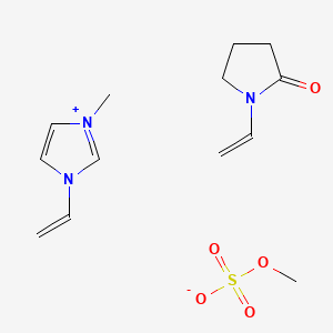 molecular formula C13H21N3O5S B582749 1H-Imidazolium, 1-ethenyl-3-methyl-, methyl sulfate (1:1), polymer with 1-ethenyl-2-pyrrolidinone CAS No. 150599-70-5