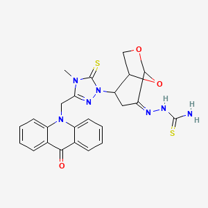 molecular formula C24H23N7O3S2 B5827514 10-[(1-{4-[(aminocarbonothioyl)hydrazono]-6,8-dioxabicyclo[3.2.1]oct-2-yl}-4-methyl-5-thioxo-4,5-dihydro-1H-1,2,4-triazol-3-yl)methyl]acridin-9(10H)-one 