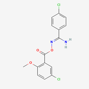 4-chloro-N'-[(5-chloro-2-methoxybenzoyl)oxy]benzenecarboximidamide