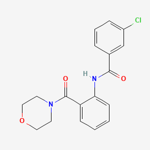 molecular formula C18H17ClN2O3 B5827542 3-chloro-N-[2-(4-morpholinylcarbonyl)phenyl]benzamide 