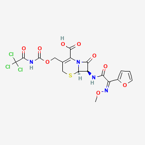 molecular formula C18H15Cl3N4O9S B582759 N-(2,2,2-Trichloroacetyl)cefuroxime CAS No. 76598-06-6