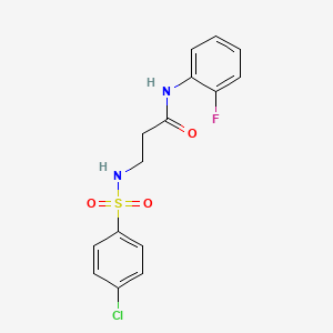 N~3~-[(4-chlorophenyl)sulfonyl]-N~1~-(2-fluorophenyl)-beta-alaninamide