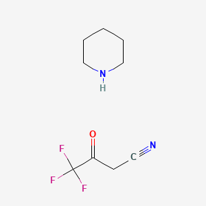 molecular formula C9H13F3N2O B582775 4,4,4-Trifluoro-3-oxobutanenitrile piperidine CAS No. 141524-87-0