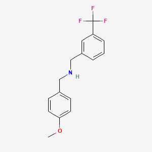 molecular formula C16H16F3NO B5827783 1-(4-methoxyphenyl)-N-[[3-(trifluoromethyl)phenyl]methyl]methanamine 