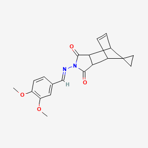 molecular formula C20H20N2O4 B5827801 4'-[(3,4-dimethoxybenzylidene)amino]-4'-azaspiro[cyclopropane-1,10'-tricyclo[5.2.1.0~2,6~]decane]-8'-ene-3',5'-dione 