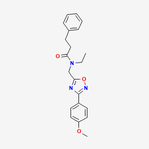 N-ethyl-N-{[3-(4-methoxyphenyl)-1,2,4-oxadiazol-5-yl]methyl}-3-phenylpropanamide