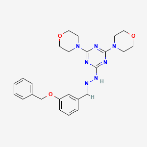 molecular formula C25H29N7O3 B5827899 3-(benzyloxy)benzaldehyde (4,6-di-4-morpholinyl-1,3,5-triazin-2-yl)hydrazone 