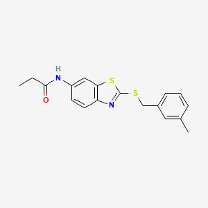 molecular formula C18H18N2OS2 B5827914 N-{2-[(3-methylbenzyl)thio]-1,3-benzothiazol-6-yl}propanamide 