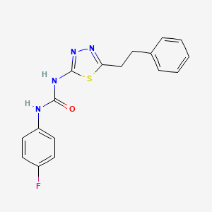 molecular formula C17H15FN4OS B5827939 N-(4-fluorophenyl)-N'-[5-(2-phenylethyl)-1,3,4-thiadiazol-2-yl]urea 