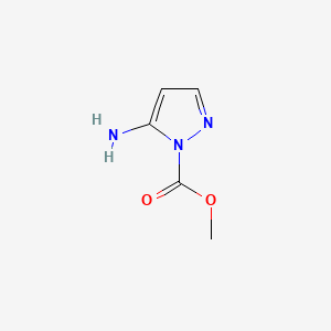molecular formula C5H7N3O2 B582801 methyl 5-amino-1H-pyrazole-1-carboxylate CAS No. 149139-36-6