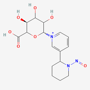molecular formula C16H22N3O7+ B582805 (3S,6R)-3,4,5-Trihydroxy-6-[3-(1-nitrosopiperidin-2-yl)pyridin-1-ium-1-yl]oxane-2-carboxylic acid CAS No. 1033078-12-4