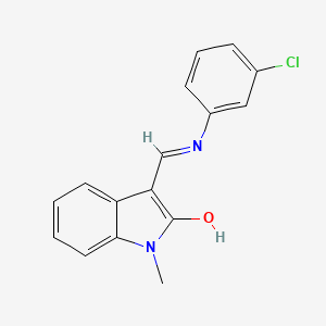 molecular formula C16H13ClN2O B5828086 3-{[(3-chlorophenyl)amino]methylene}-1-methyl-1,3-dihydro-2H-indol-2-one 