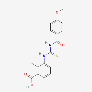 3-[(4-Methoxybenzoyl)carbamothioylamino]-2-methylbenzoic acid