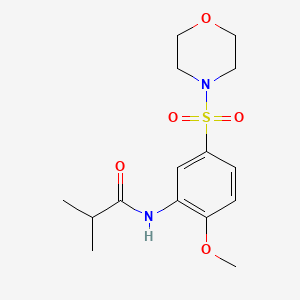 molecular formula C15H22N2O5S B5828249 N-[2-methoxy-5-(4-morpholinylsulfonyl)phenyl]-2-methylpropanamide 