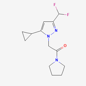 5-cyclopropyl-3-(difluoromethyl)-1-[2-oxo-2-(1-pyrrolidinyl)ethyl]-1H-pyrazole