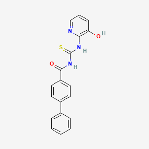 molecular formula C19H15N3O2S B5828305 N-{[(3-hydroxy-2-pyridinyl)amino]carbonothioyl}-4-biphenylcarboxamide 