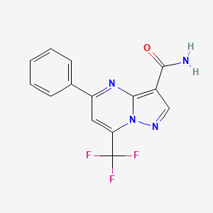 molecular formula C14H9F3N4O B5828315 5-phenyl-7-(trifluoromethyl)pyrazolo[1,5-a]pyrimidine-3-carboxamide 