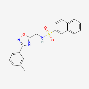 molecular formula C20H17N3O3S B5828352 N-{[3-(3-methylphenyl)-1,2,4-oxadiazol-5-yl]methyl}-2-naphthalenesulfonamide 