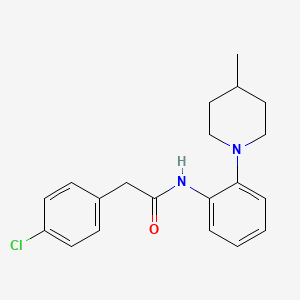 molecular formula C20H23ClN2O B5828385 2-(4-chlorophenyl)-N-[2-(4-methyl-1-piperidinyl)phenyl]acetamide 