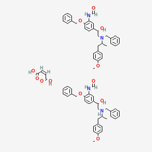 molecular formula C70H76N4O12 B582846 1-(4-Benziloxy-3-formylaminophenyl)-2-[N-benzyl-2'-(4-methoxyphenyl)-1'-methylethylamino]ethaol hemifumarate CAS No. 143687-24-5
