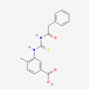 molecular formula C17H16N2O3S B5828474 4-methyl-3-({[(phenylacetyl)amino]carbonothioyl}amino)benzoic acid 