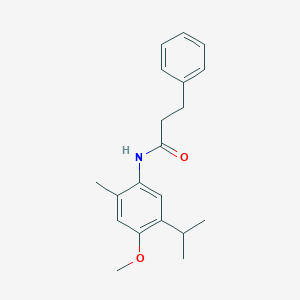 molecular formula C20H25NO2 B5828489 N-(5-isopropyl-4-methoxy-2-methylphenyl)-3-phenylpropanamide 