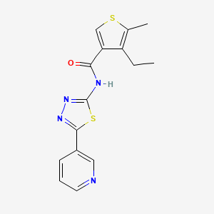 molecular formula C15H14N4OS2 B5828541 4-ethyl-5-methyl-N-[5-(3-pyridinyl)-1,3,4-thiadiazol-2-yl]-3-thiophenecarboxamide 