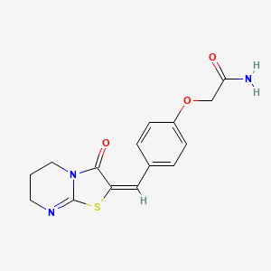 2-{4-[(3-oxo-6,7-dihydro-5H-[1,3]thiazolo[3,2-a]pyrimidin-2(3H)-ylidene)methyl]phenoxy}acetamide