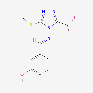 molecular formula C11H10F2N4OS B5828629 3-({[3-(difluoromethyl)-5-(methylthio)-4H-1,2,4-triazol-4-yl]imino}methyl)phenol 