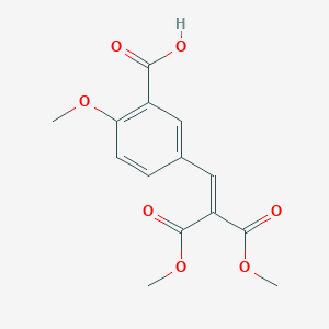 molecular formula C14H14O7 B5828637 2-methoxy-5-[3-methoxy-2-(methoxycarbonyl)-3-oxo-1-propen-1-yl]benzoic acid 