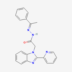 N'-(1-phenylethylidene)-2-[2-(2-pyridinyl)-1H-benzimidazol-1-yl]acetohydrazide