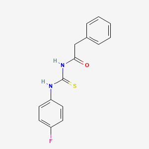 molecular formula C15H13FN2OS B5828656 N-{[(4-fluorophenyl)amino]carbonothioyl}-2-phenylacetamide 