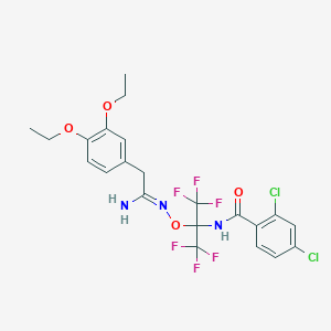 molecular formula C22H21Cl2F6N3O4 B5828668 N-[1-({[1-amino-2-(3,4-diethoxyphenyl)ethylidene]amino}oxy)-2,2,2-trifluoro-1-(trifluoromethyl)ethyl]-2,4-dichlorobenzamide 