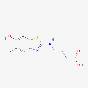 molecular formula C14H18N2O3S B058287 4-[(6-Hydroxy-4,5,7-trimethyl-1,3-benzothiazol-2-yl)amino]butanoic acid CAS No. 120164-96-7