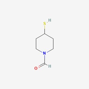 molecular formula C6H11NOS B582870 1-Piperidinecarboxaldehyde, 4-mercapto- CAS No. 141048-05-7