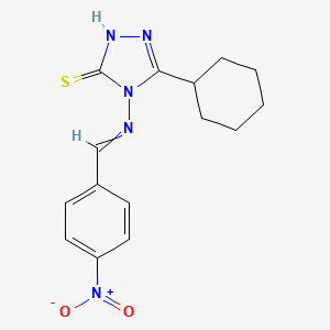 3-cyclohexyl-4-[(4-nitrophenyl)methylideneamino]-1H-1,2,4-triazole-5-thione