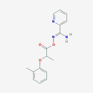 molecular formula C16H17N3O3 B5828787 N'-{[2-(2-methylphenoxy)propanoyl]oxy}-2-pyridinecarboximidamide 