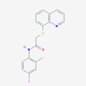 N-(4-iodo-2-methylphenyl)-2-(8-quinolinylthio)acetamide